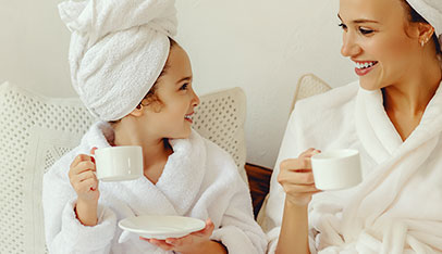 写真：お子様と過ごす